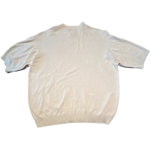 Paul Frederick Silk Knit Mock Neck Short Sleeve Sweater White Xl Casual Prep - Picture 4 of 6